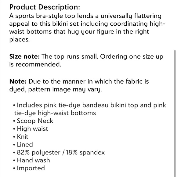 Tie Dye Two Piece Bikini Swim Set - Picture 6 of 6